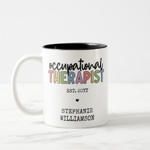 Custom Occupational Therapist OT Gifts Two-Tone Coffee Mug