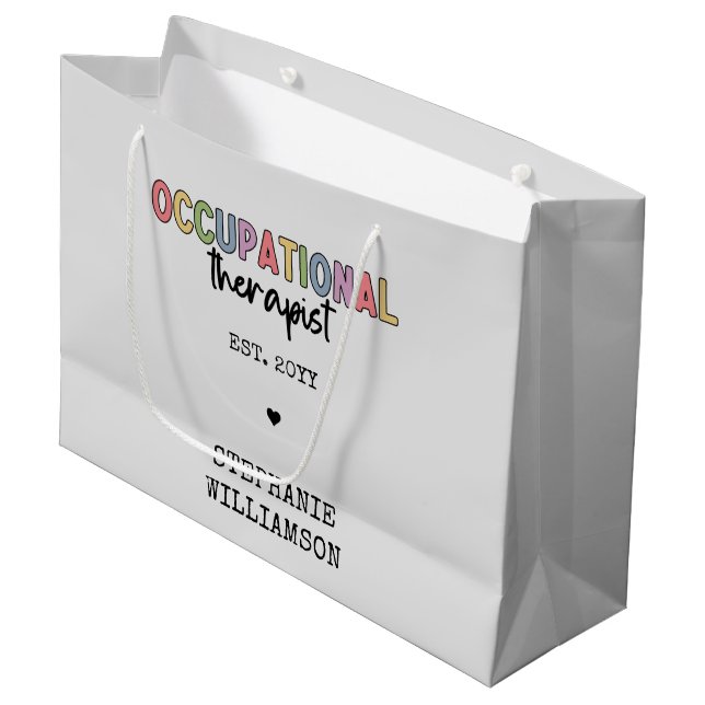 Custom Occupational Therapist OT Graduate Gifts Large Gift Bag (Front Angled)