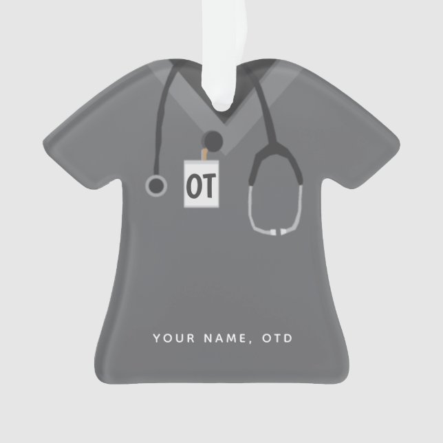 Custom Occupational Therapist ♥ Simple Scrubs Ornament (Front)