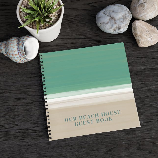 Custom Ocean Beach House Square Guest Book  (Just add your Beach House name!)