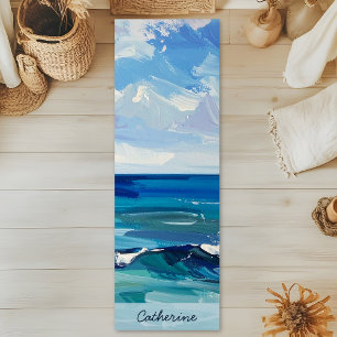 Custom Ocean Beach Waves Yoga Mat