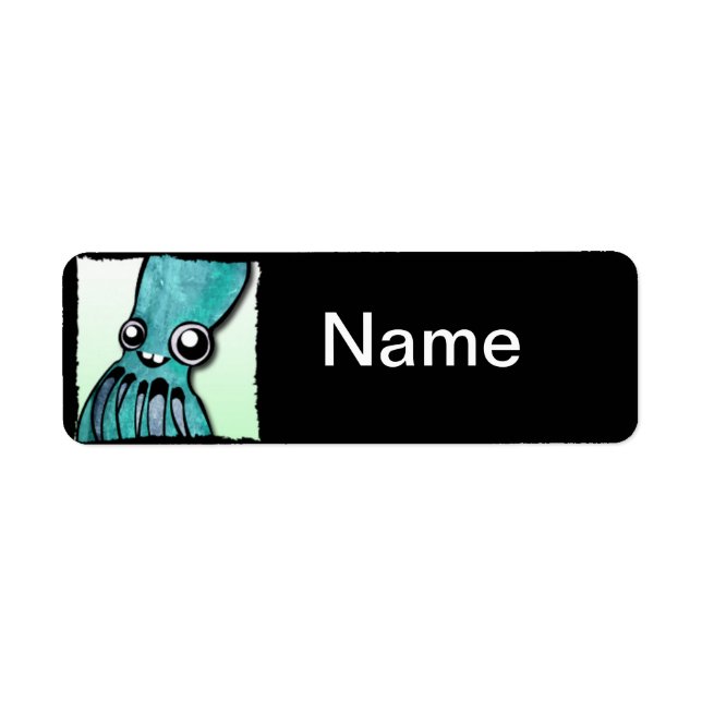 Custom Octopus Name Label Return Address Label (Front)