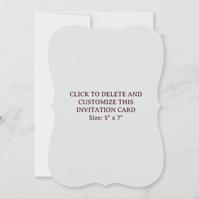 Custom Off White Bracket 5" x 7" Flat Invitation (Front)