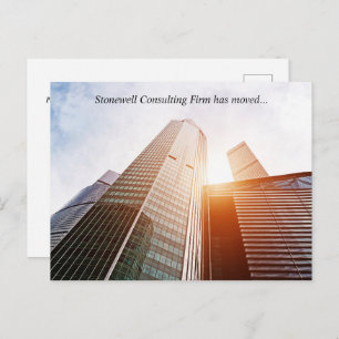 Custom Office Building Photo Our Business Moved Postcard