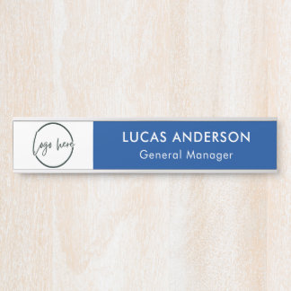 Custom Office Door Name Plate with Logo