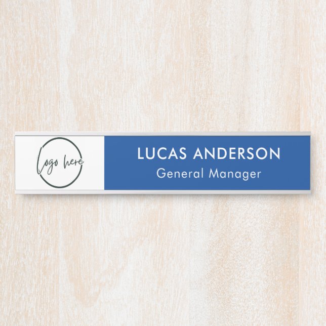 Custom Office Door Name Plate with Logo (Front)