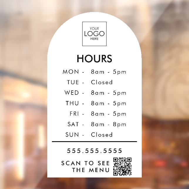 Custom Office Hours With QR Code Your Logo Store (Sheet 2)