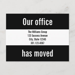 Custom Office Moving Announcement Postcard