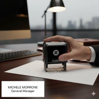 Custom Office Stamp Featuring Name and Job Title