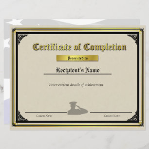 Custom Officer Salute Thin Blue Line Certificate