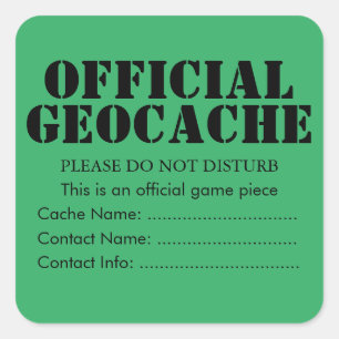 Custom Official Geocache sticker