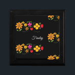 Custom Ojibwe Floral Wooden Keepsake Jewellery Box<br><div class="desc">Custom Ojibwe Floral Wooden Keepsake Jewellery Box is the perfect gift for any woman in your life. This unique personalised jewellery box case is made of lacquered wood, the jewellery box comes in golden oak, ebony black, emerald green, and red mahogany. Soft felt protects your jewellery and other collectibles. #uniquejewelrybox...</div>