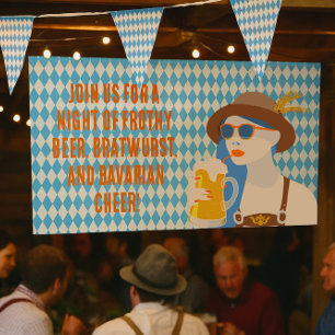 Custom Oktoberfest Banner – Festive Bavarian Lady