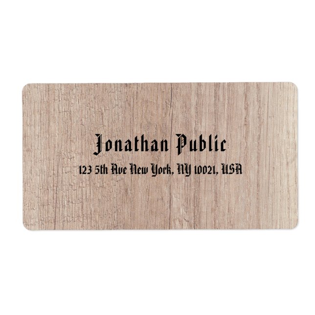 Custom Old Style Text Brown Wood Board Look (Front)