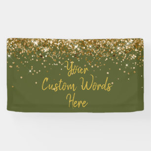 Custom Olive Green Birthday Party Photo Booth Prop Banner