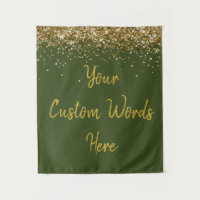 Custom Olive Green Gold Birthday Party Photo Booth