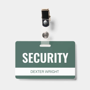 Custom Olive Green Hotel Security Employee ID Badge