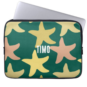 Custom olive green Starfish background Modern cool Laptop Sleeve