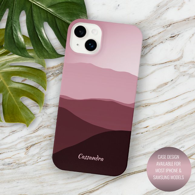 Custom Ombre Mauve Taupe Light Blush Pink Abstract iPhone Case (Creator Uploaded)