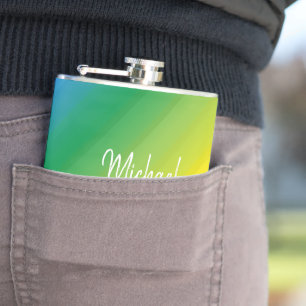 Custom Ombre Rainbow LGBTQ Pride Colourful Hip Flask