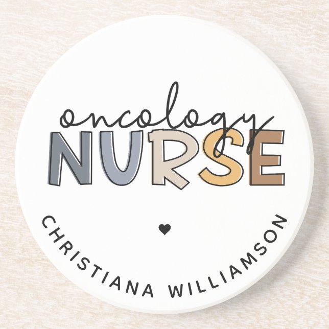 Custom Oncology Nurse Oncology RN Gifts Coaster (Front)