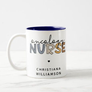 Custom Oncology Nurse Oncology RN Gifts Two-Tone Coffee Mug