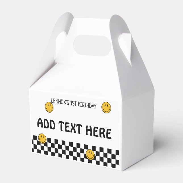 Custom One Happy Dude 1st Birthday Gable Box (Front Side)