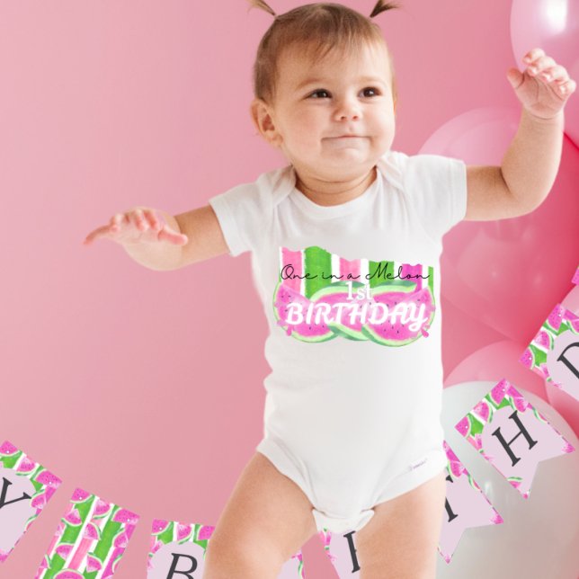 Custom One in a Melon Birthday any age Baby Bodysuit (Custom One in a Melon Birthday any age Baby Bodysuit)