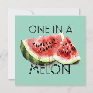 Custom ONE IN A MELON Summer Party Birthday Girl Invitation