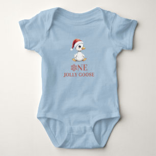 Custom One Jolly Goose December First Birthday Baby Bodysuit