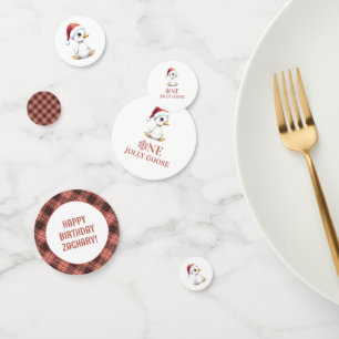 Custom One Jolly Goose December First Birthday Confetti