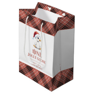 Custom One Jolly Goose December First Birthday Medium Gift Bag