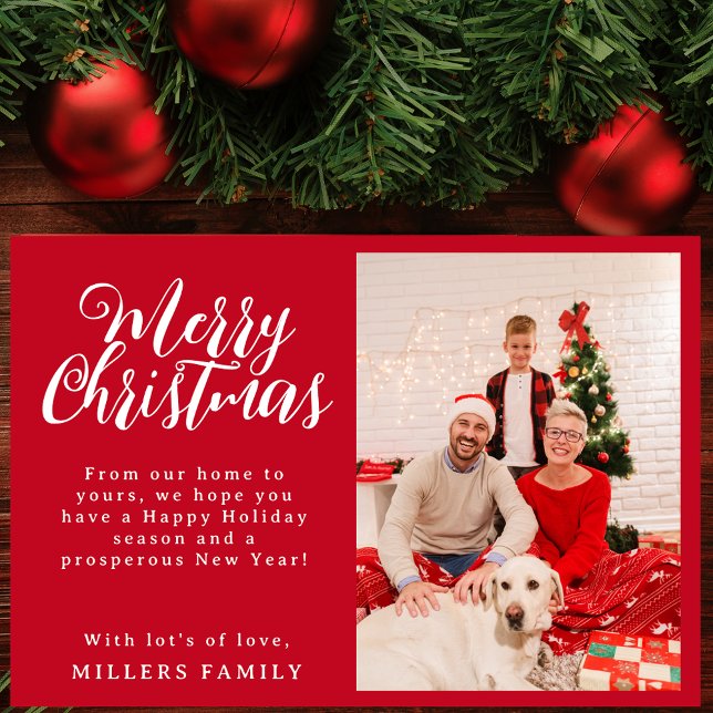 Custom One Photo Christmas  Holiday Card (Creator Uploaded)