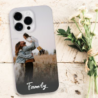 Custom One Photo Family Portrait Faded Text