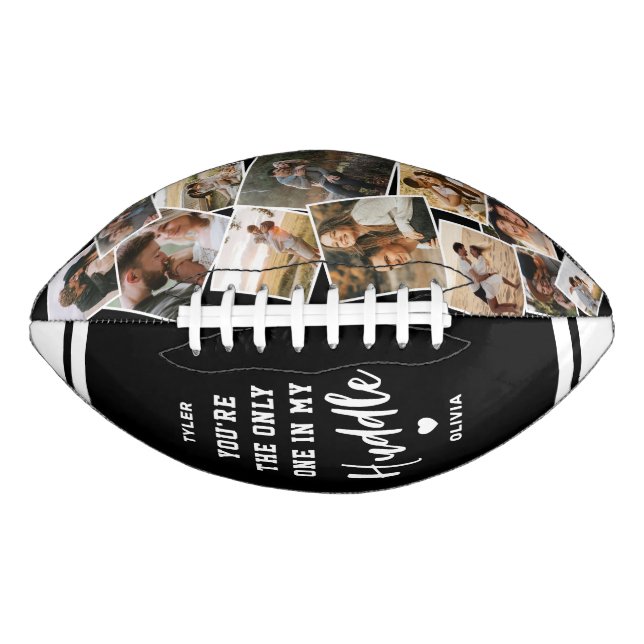 Custom “Only One in My Huddle” 12 Photo Football (Front)