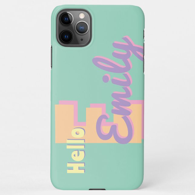 Custom onogram Phone Case – purple, blue & Peach  (Back)