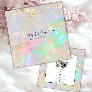 Custom Opal Glow Gold Accent  Calling Card