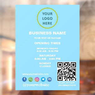 Custom Open Hours Business Logo QR Code