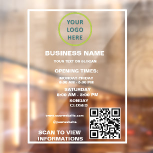Custom Open Hours Business Logo QR Code