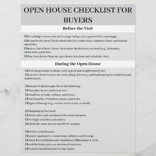Custom Open House Checklist For Buyers Flyer