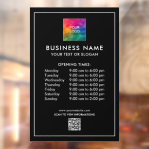 Custom Opening Times Company Logo QR Code