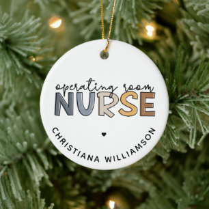 Custom Operating Room Nurse OR Nurse Appreciation Ceramic Ornament