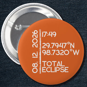 Custom Orange 2026 Solar Eclipse 6 Cm Round Badge