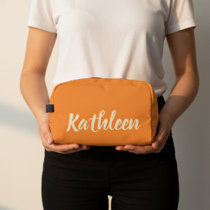 Custom Orange Bridal Shower Travel Pouch Gift