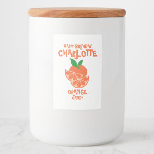 Custom Orange Candy Jar Label