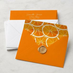 Custom Orange Citrus Birthday Party Envelope