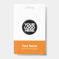 Custom Orange Company Logo Name Title Bar Code