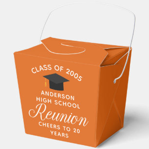 Custom Orange High School Reunion Party Fortune Favour Box