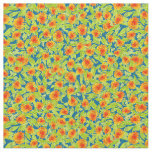 Custom Orange Marigold Pattern Floral Fabric