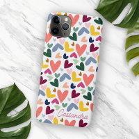 Custom Orange Mint Green Pink Blue Heart Pattern